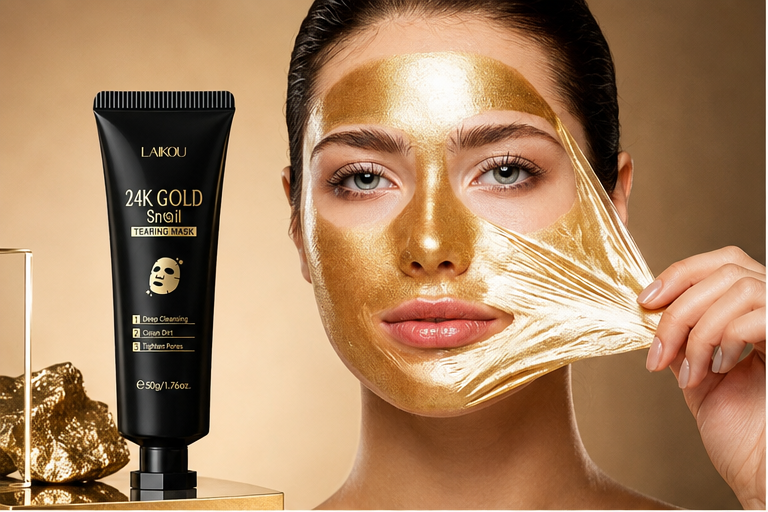Máscara Facial Peel-Off de Ouro e Caracol Hidratante