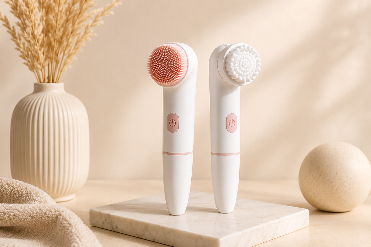 Escova Facial Elétrica de Silicone — Escova de Limpeza Facial e Cuidados da Pele