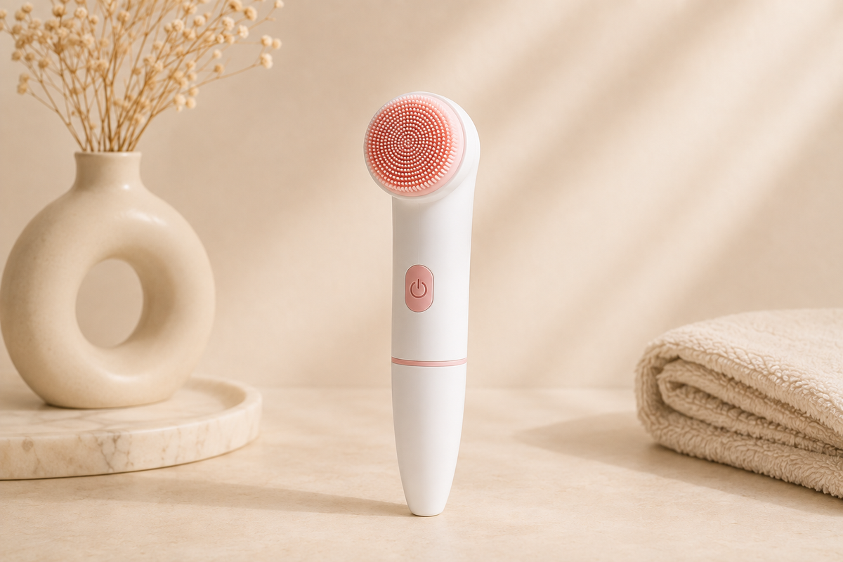 Escova Facial Elétrica de Silicone — Escova de Limpeza Facial e Cuidados da Pele