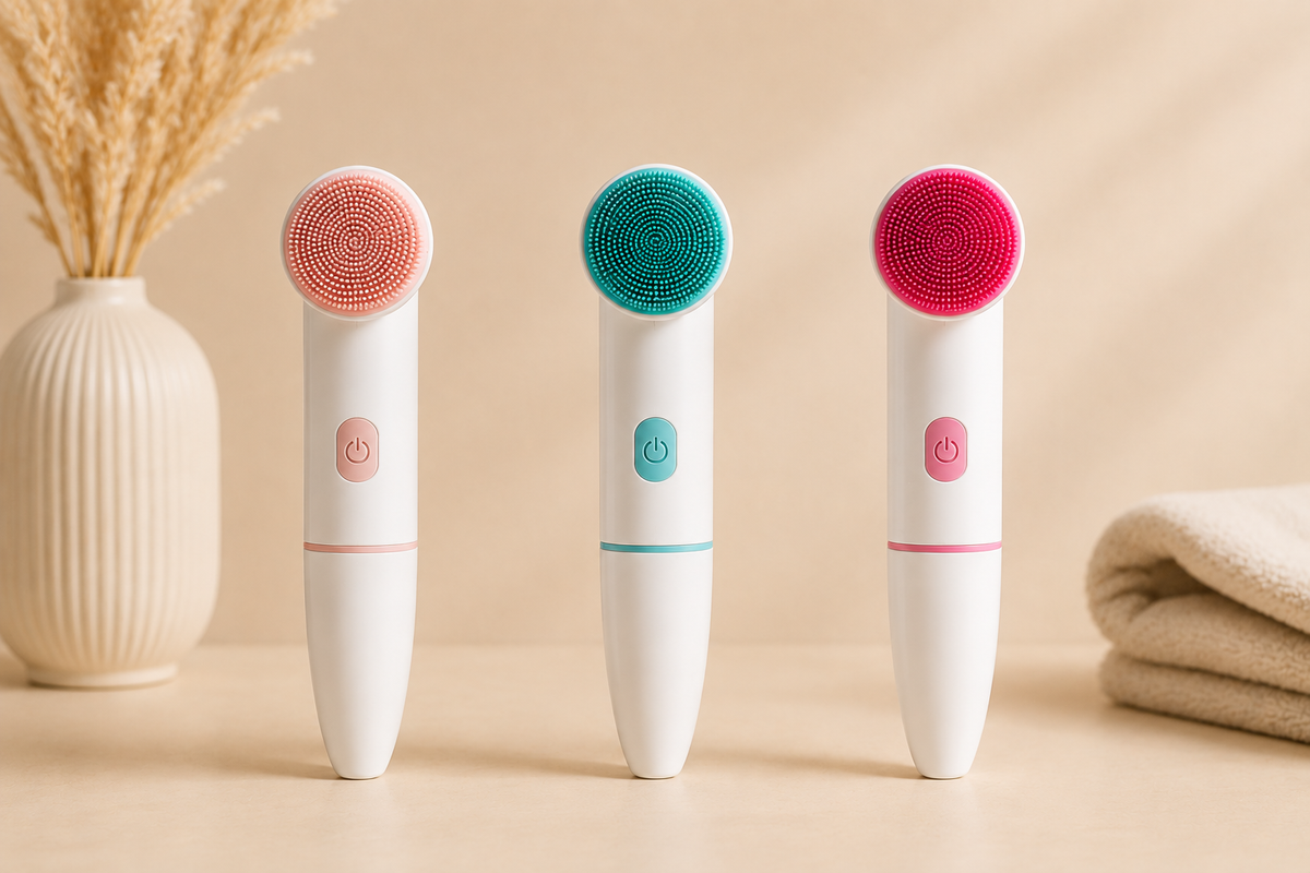 Escova Facial Elétrica de Silicone — Escova de Limpeza Facial e Cuidados da Pele