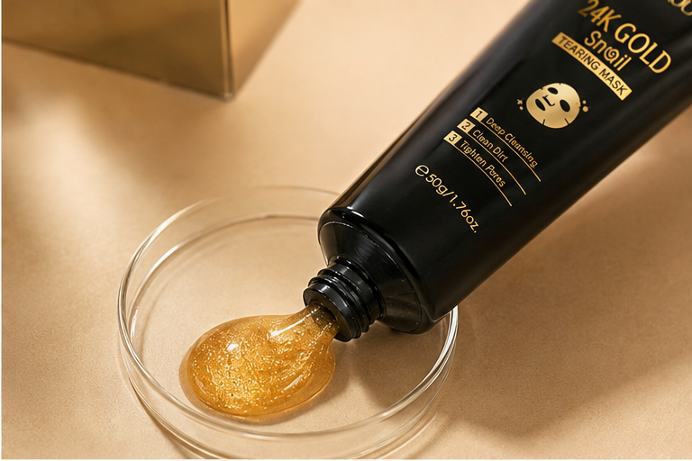 Máscara Facial Peel-Off de Ouro e Caracol Hidratante